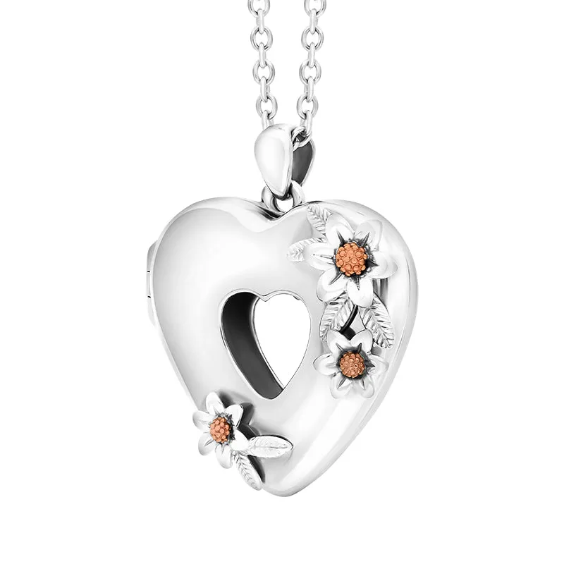 Clogau Inner Charm Sterling Silver Floral Heart Locket D