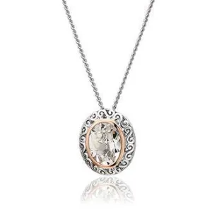 Clogau Magical Alice Sterling Silver Topaz Looking Glass Necklace D