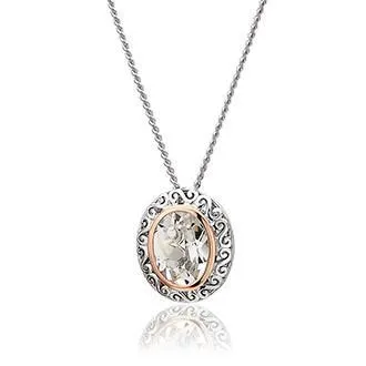 Clogau Magical Alice Sterling Silver Topaz Looking Glass Necklace D