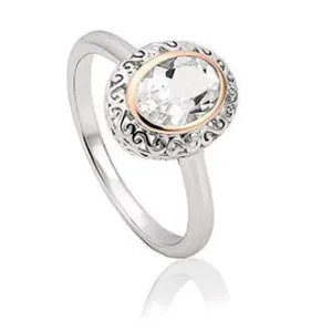 Clogau Magical Alice Sterling Silver Topaz Looking Glass Ring D