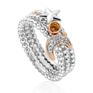 Clogau Out of This World Sterling Silver Citrine Bead Ring