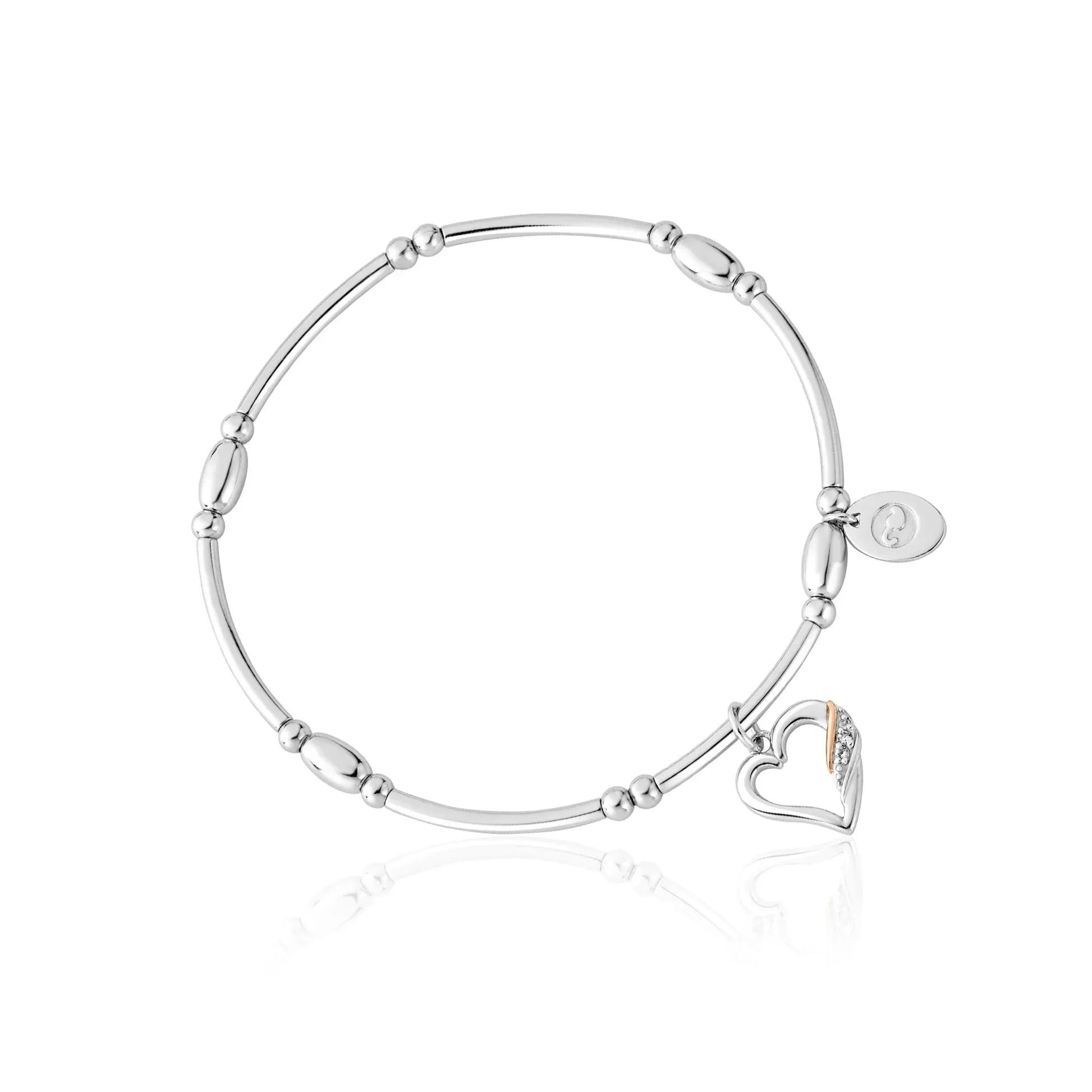 Clogau Past Present Future Heart Sterling Silver Affinity Bracelet