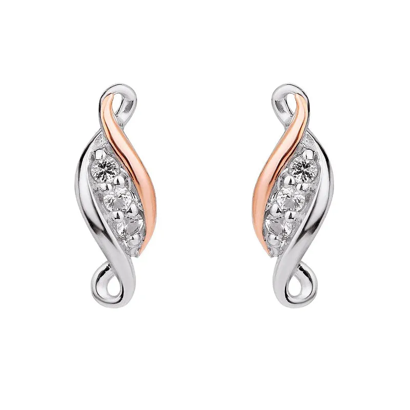Clogau Past Present Future Sterling Silver Stud Earrings