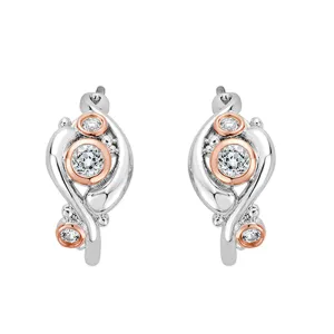 Clogau Pistyll Rhaeadr Sterling Silver Topaz Half Hoop Earrings D