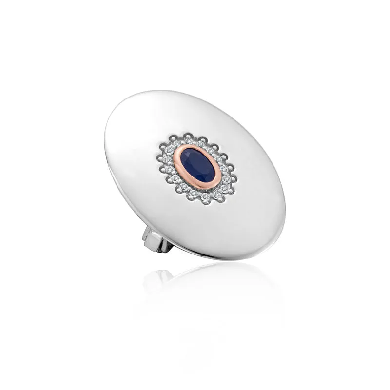 Clogau Princess Diana Sterling Silver Sapphire Brooch D