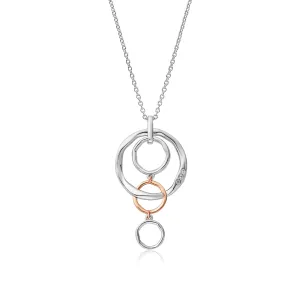 Clogau Ripples Triple Hoop Sterling Silver White Topaz Pendant D