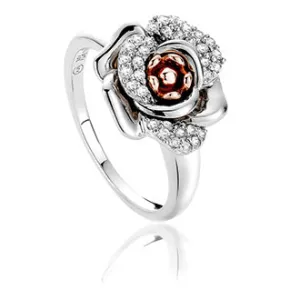 Clogau Rose Sterling Silver White Topaz Ring D