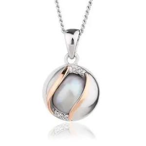Clogau Salacia Sterling Silver White Topaz Oyster Pearl Necklace D