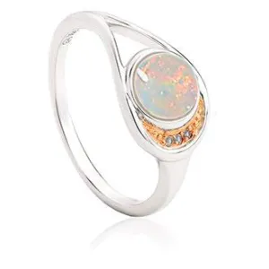Clogau Serenade Sterling Silver 9ct Rose Gold White Opal Ring
