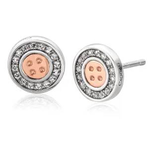 Clogau Signature Sterling Silver Button Stud Earrings