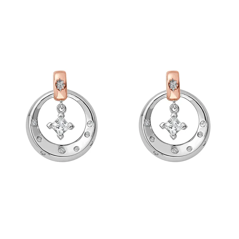 Clogau Stars Of The Llyn Peninsula Sterling Silver Topaz Drop Earrings D