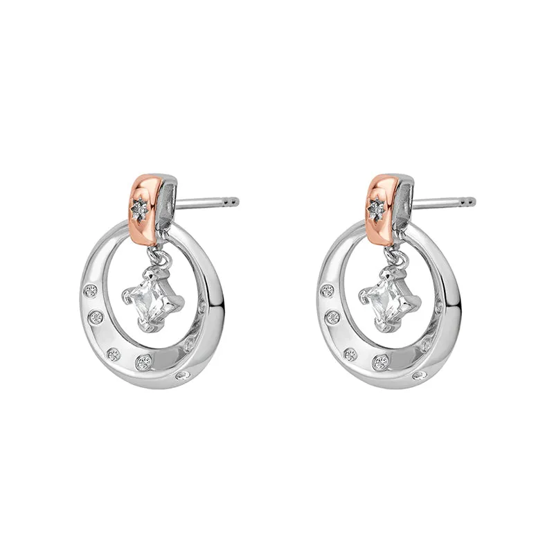 Clogau Stars Of The Llyn Peninsula Sterling Silver Topaz Drop Earrings D