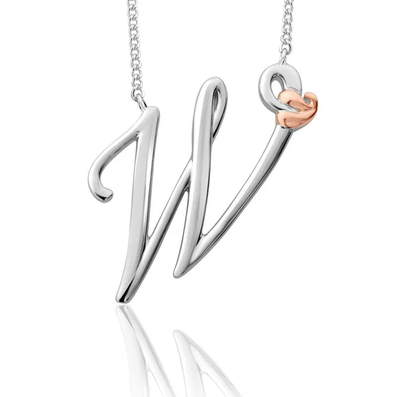 Clogau Tree of Life Sterling Silver Initials Letter W Necklace D