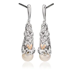 Clogau Tree Of Life Sterling Silver Rose Gold Pearl Earrings