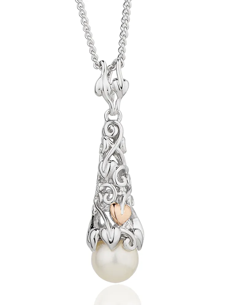 Clogau Tree Of Life Sterling Silver Rose Gold Pearl Necklace