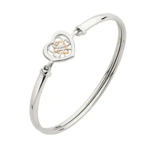 Clogau Tree of Life Sterling Silver Welsh Royalty Heart Bangle D