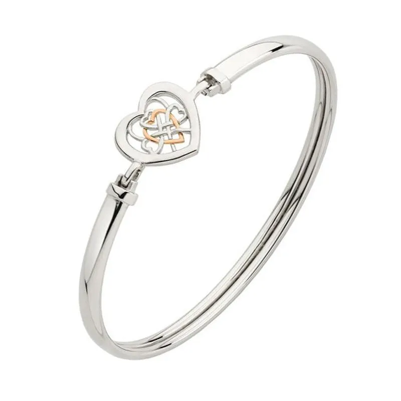 Clogau Tree of Life Sterling Silver Welsh Royalty Heart Bangle D