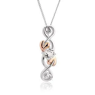 Clogau Tree of Life Sterling Silver White Topaz Necklace D