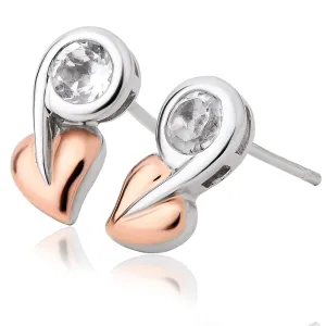 Clogau Tree Of Life White Topaz Silver Earrings