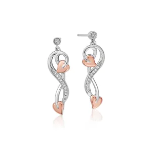 Clogau Tree of Life White Topaz Sterling Silver Drop Earrings D