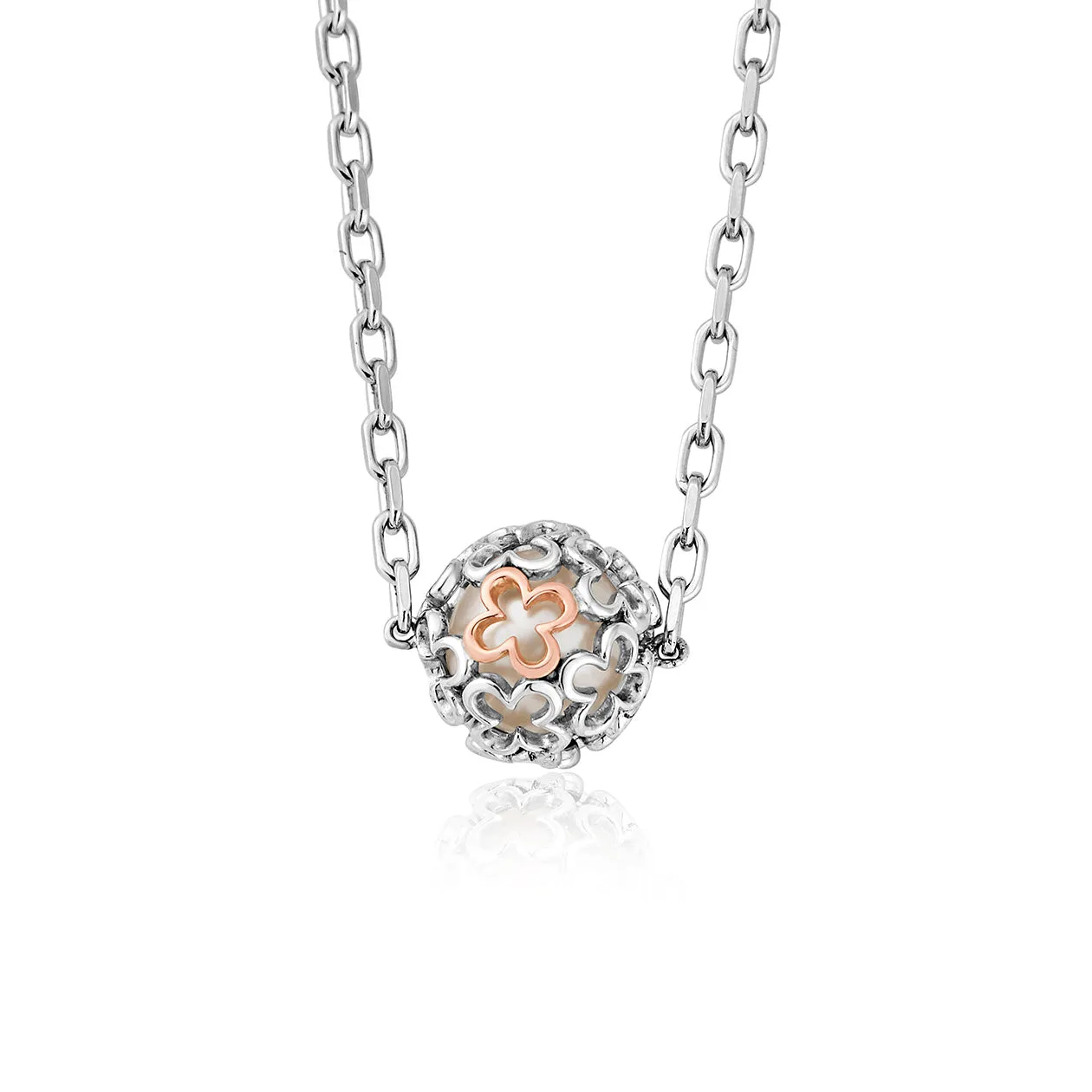 Clogau Tudor Court Spherical Pearl Sterling Silver Necklace D