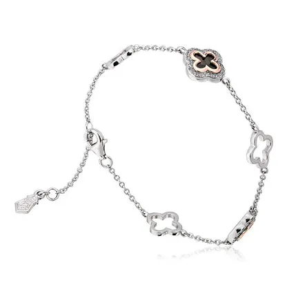 Clogau Tudor Court Sterling Silver 9ct Rose Gold Bracelet