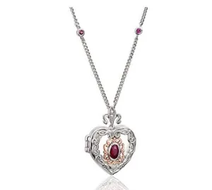 Clogau Two Queens Ruby Heart Locket