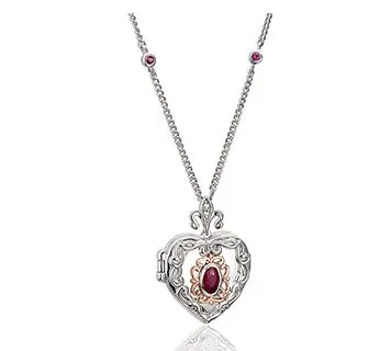 Clogau Two Queens Ruby Heart Locket