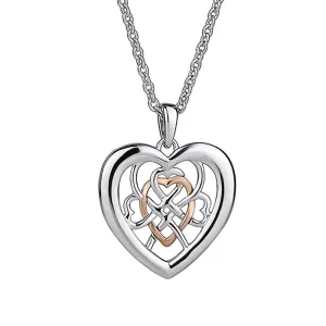 Clogau Welsh Royalty Sterling Silver Rose Gold Necklace D
