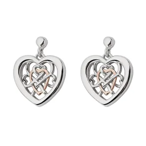 Clogau Welsh Royalty Sterling Silver Rose Gold Stud Earrings D