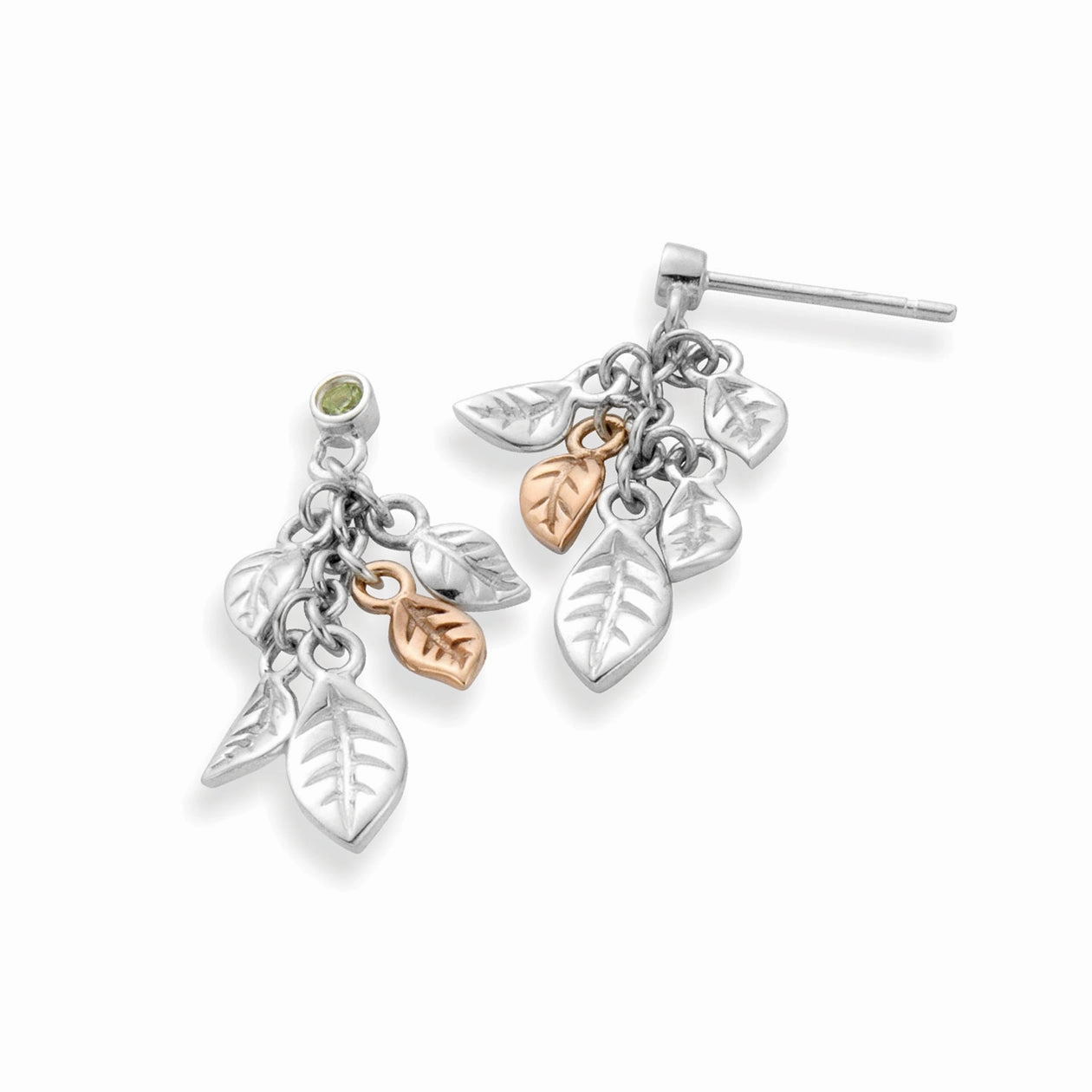 Clogau Awelon Sterling Silver Peridot Drop Earrings