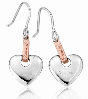 Clogau Cariad Sterling Silver Heart Drop Earrings