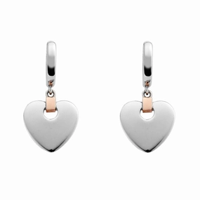 Clogau Cariad Sterling Silver Heart Drop Earrings