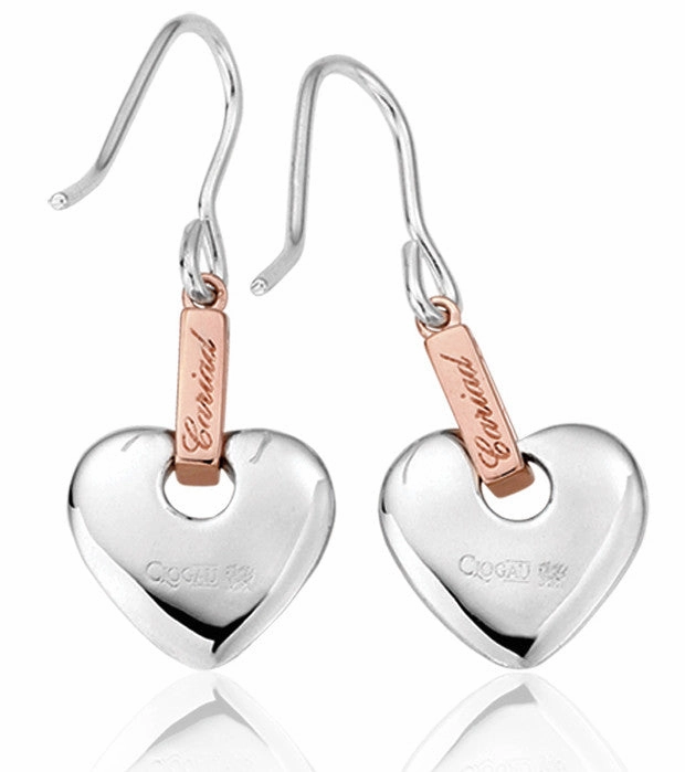Clogau Cariad Sterling Silver Heart Drop Earrings
