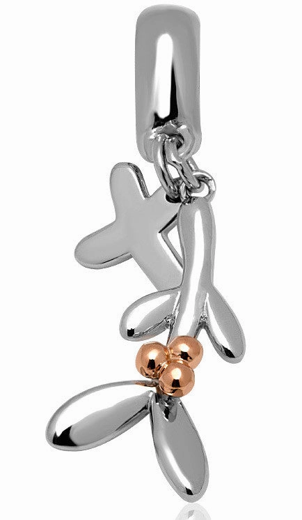 Clogau Charm Christmas Mistletoe Milestone Silver