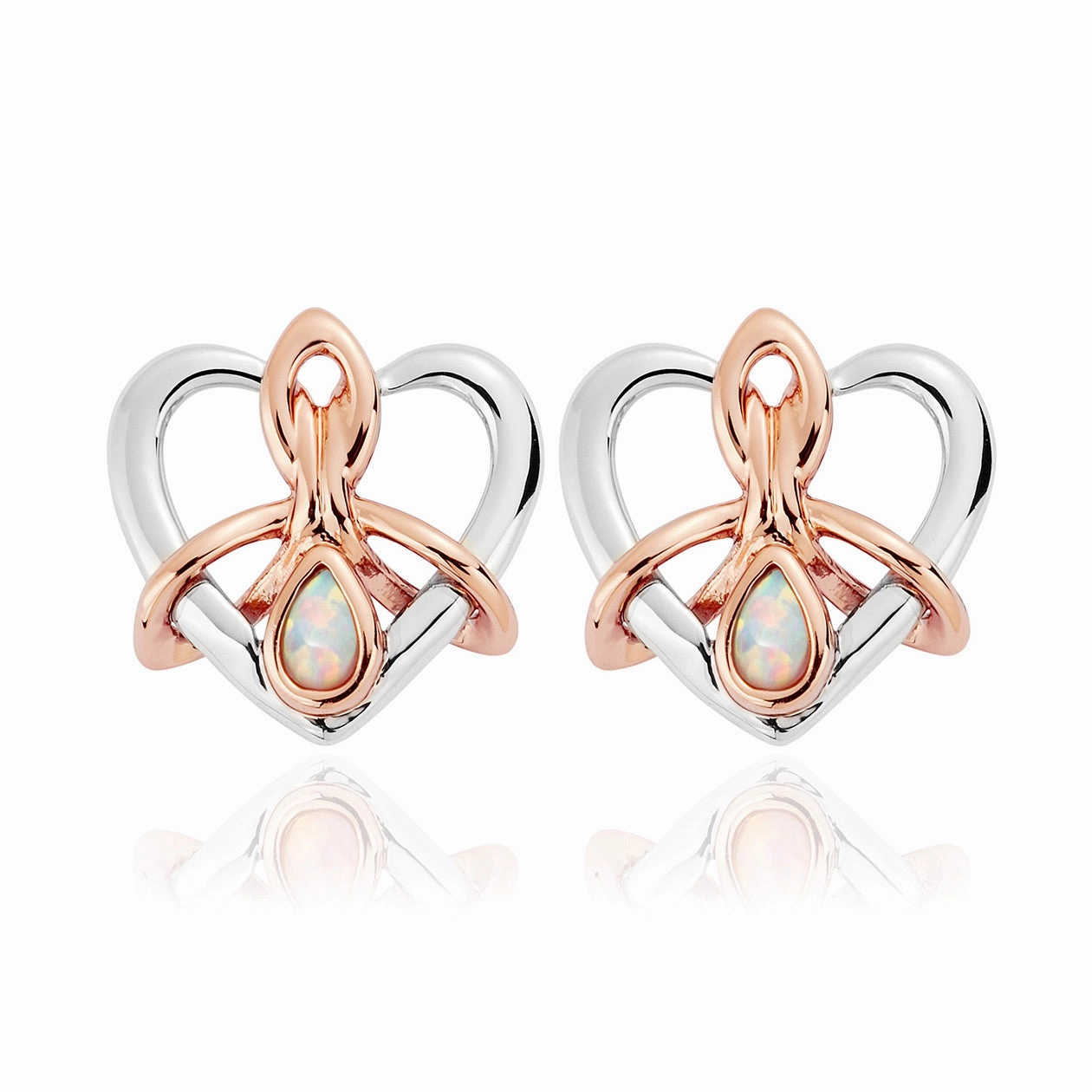 Clogau Dwynwen Sterling Silver Opal Stud Earrings