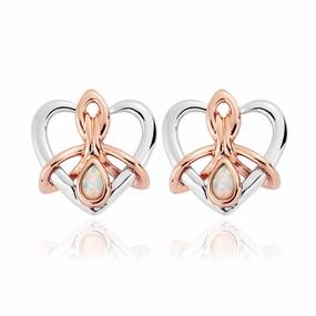 Clogau Dwynwen Sterling Silver Opal Stud Earrings