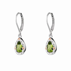 Clogau Enchanted Forest Sterling Silver Peridot Drop Earrings D