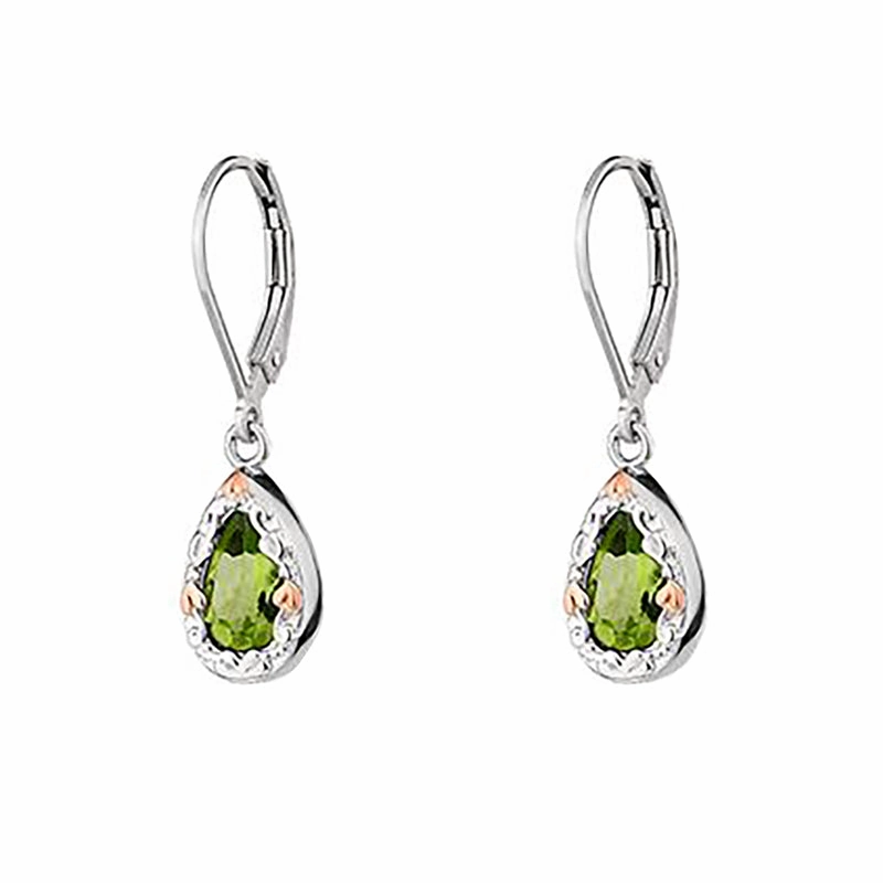 Clogau Enchanted Forest Sterling Silver Peridot Drop Earrings D