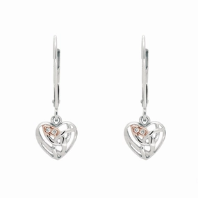 Clogau Eternal Love Sterling Silver Diamond Drop Earrings D