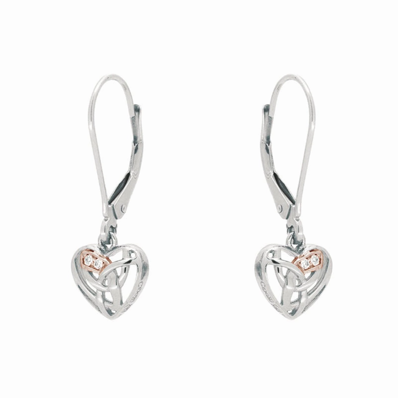 Clogau Eternal Love Sterling Silver Diamond Drop Earrings D