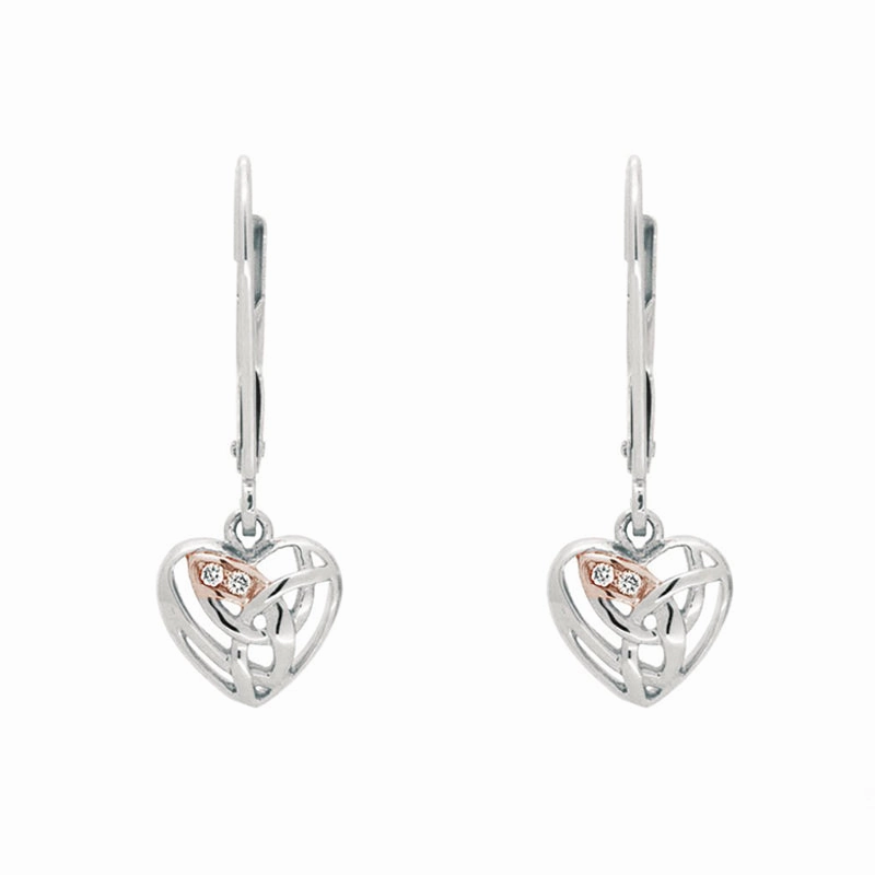 Clogau Eternal Love Sterling Silver Diamond Drop Earrings D