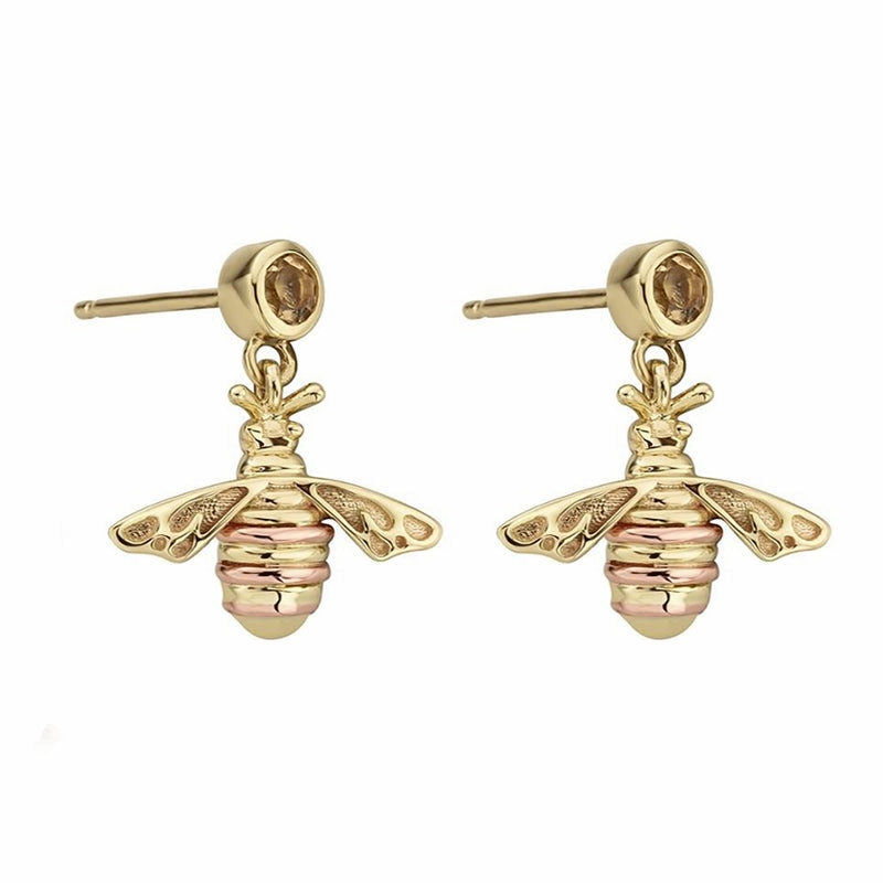 Clogau Honey Bee 9ct Yellow Gold Drop Earrings