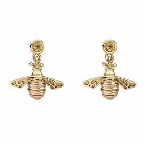 Clogau Honey Bee 9ct Yellow Gold Drop Earrings