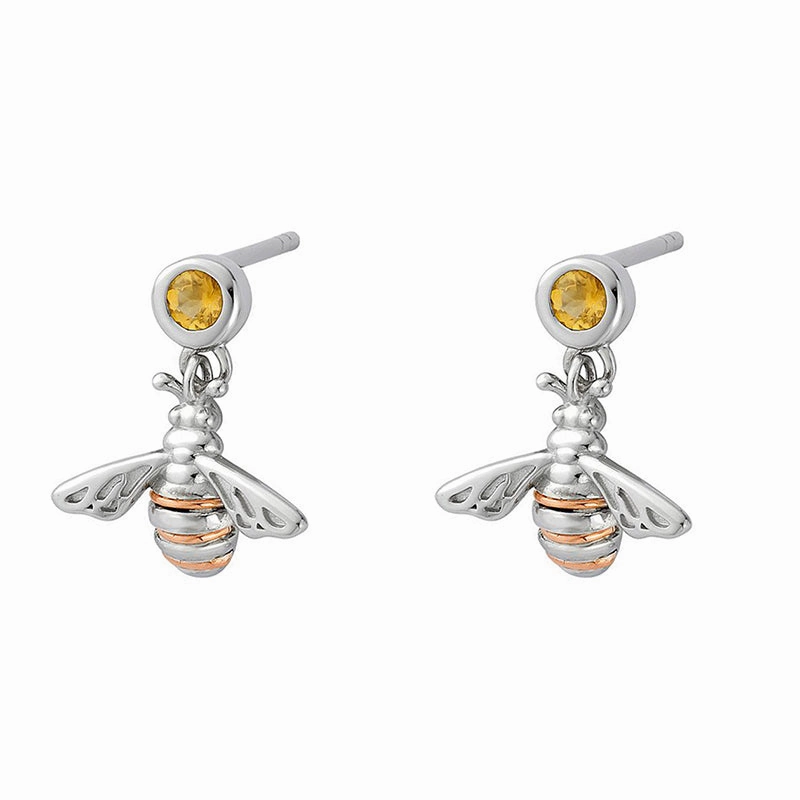 Clogau Honey Bee Sterling Silver Drop Earrings D