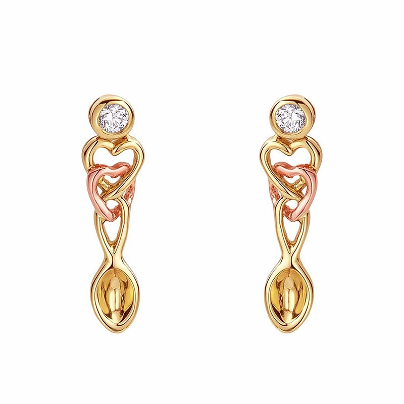 Clogau Lovespoons 9ct Yellow Gold Citrine Earrings D