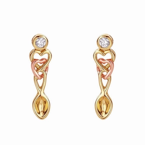 Clogau Lovespoons 9ct Yellow Gold Citrine Earrings D