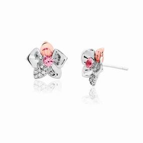 Clogau Orchid Sterling Silver Stud Earrings