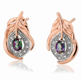 Clogau Peacock Throne 9ct Gold Topaz Stud Earrings