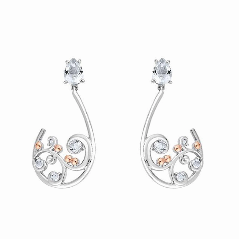 Clogau St Govans Cove Sterling Silver Half Hoop Earrings D